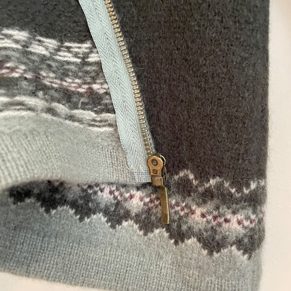 Paul Harris Design | Vintage 100% Lambs Wool Fair Isle Zip Cardigan Sweater M - Picture 11 of 16